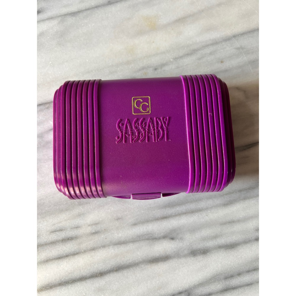 VTG 90s Sassaby Model 110 Purple Compact Case Mirror Makeup Organizer USA